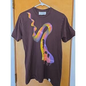 Imaginary Foundation Painted Ribbon Rainbow Purple T-shirt EUC SZ M